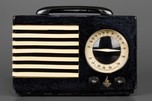 Jet Black with Blue Swirl Catalin Emerson ’Aristocrat’ Radio - Striking